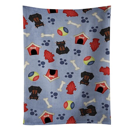 Carolines Treasures Dog House Collection Dachshund Black Tan Kitchen Towel BB2745KTWL